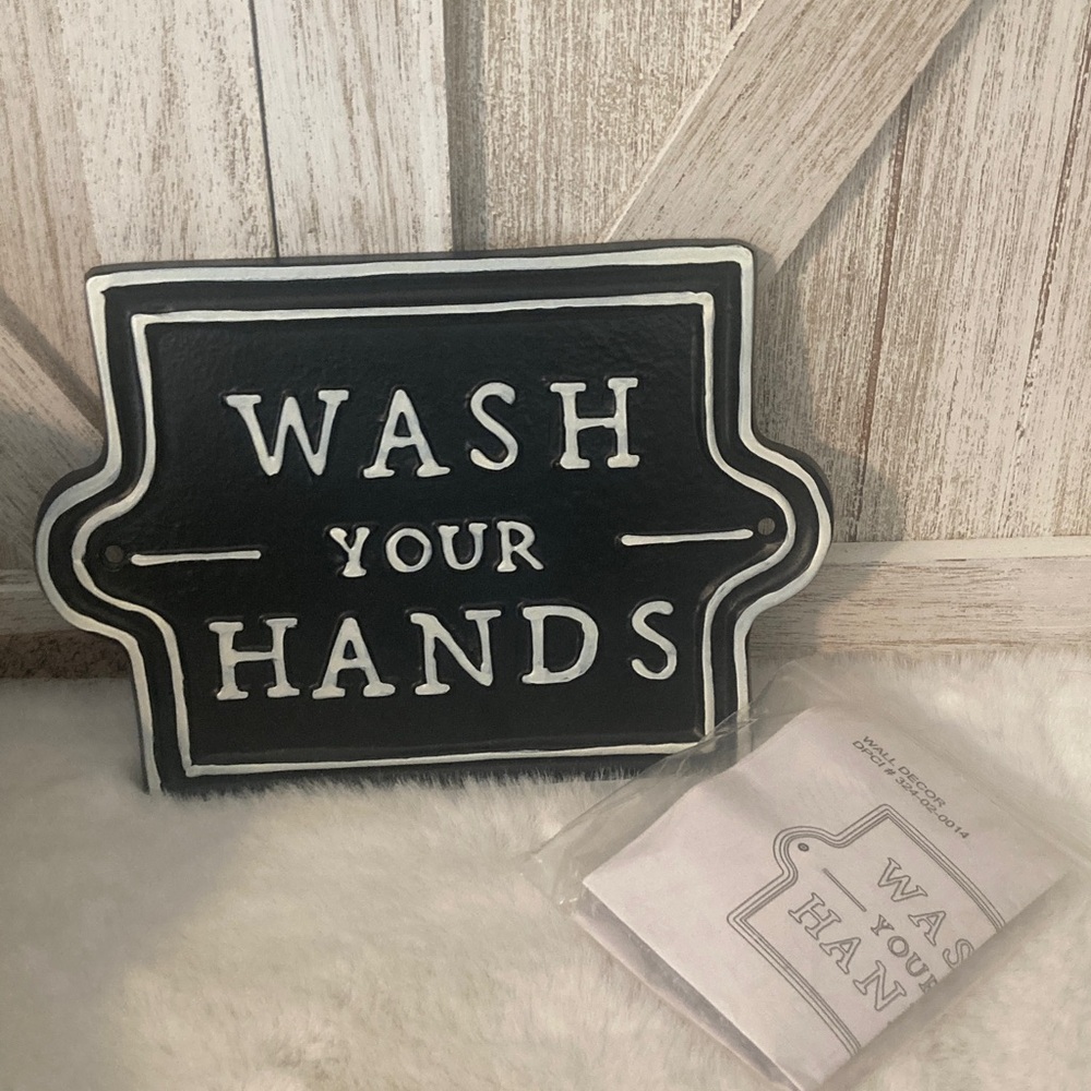 Hearth and Hand Metal Wash Your Hands Sign